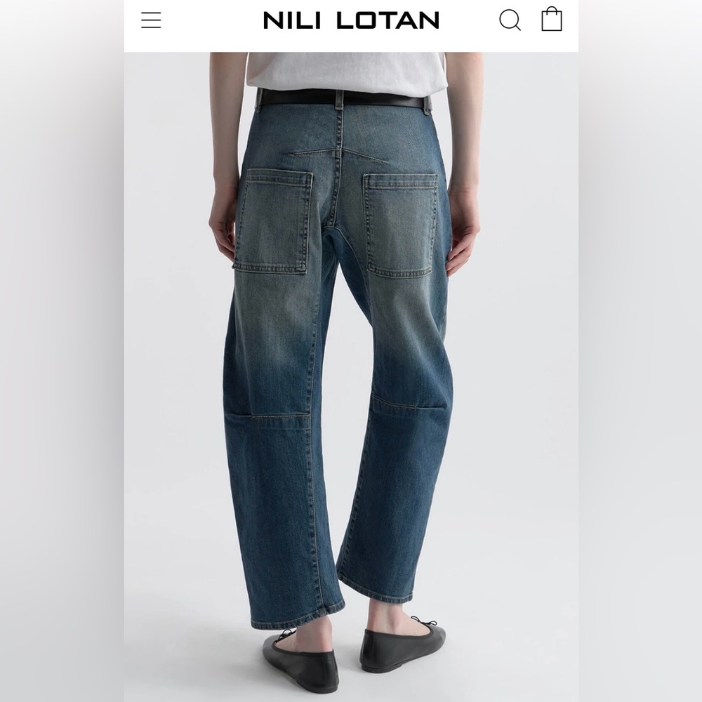 Nili Lotan Shon Bow Leg Classic Wash Jeans size 28-6 Runs large see measurements - Picture 4 of 16